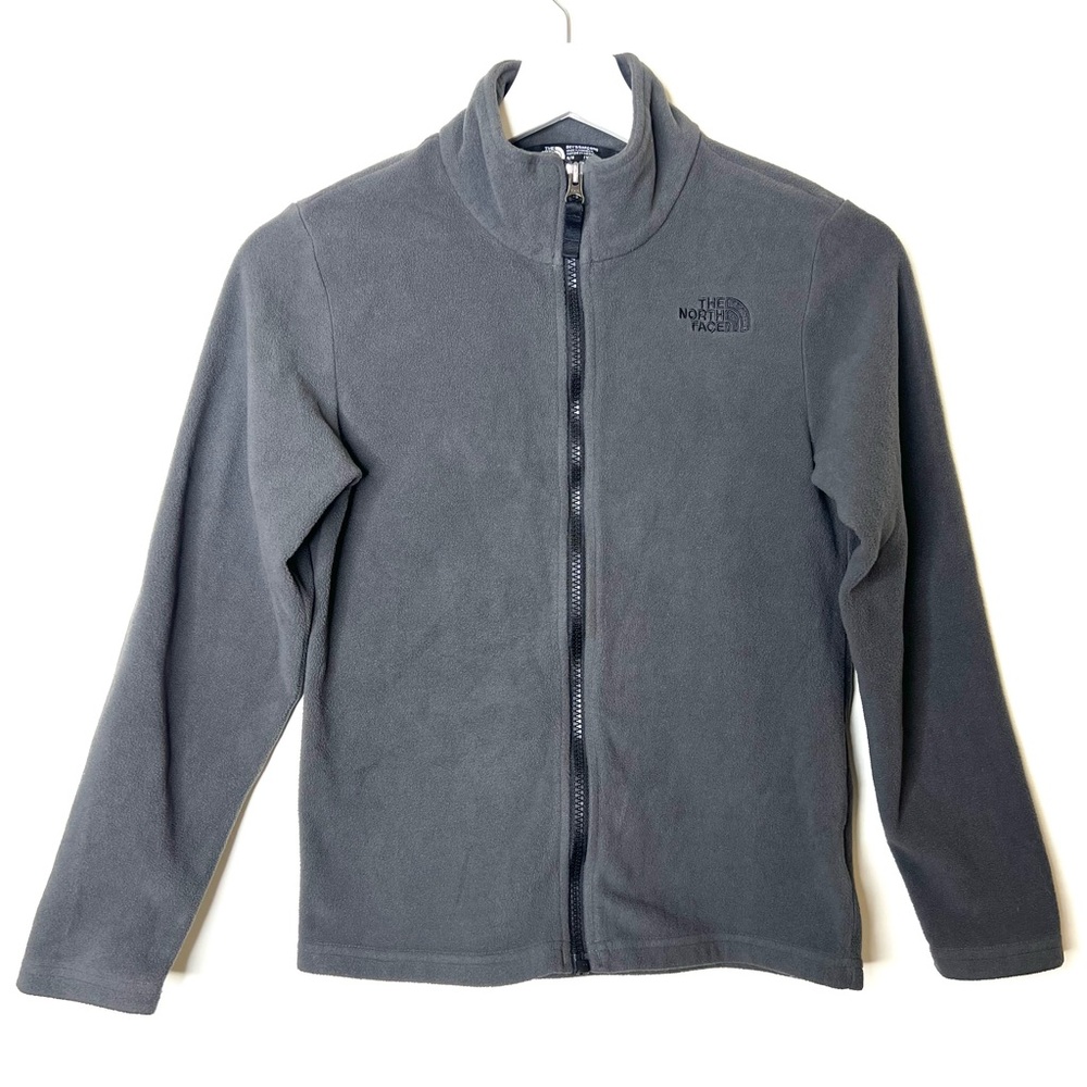 The North face fleece gray zip up size Large
